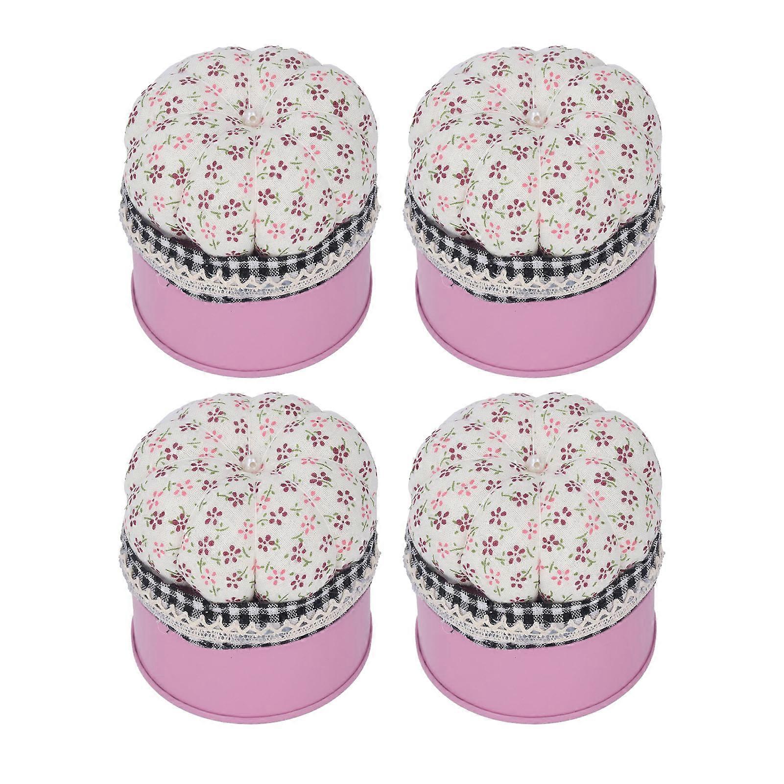 4 Sets Pin Cushion with Storage Box Rustproof Multipurpose Pumpkin Shaped Pin Cushion Pin Cushion Box for Daily Sewing