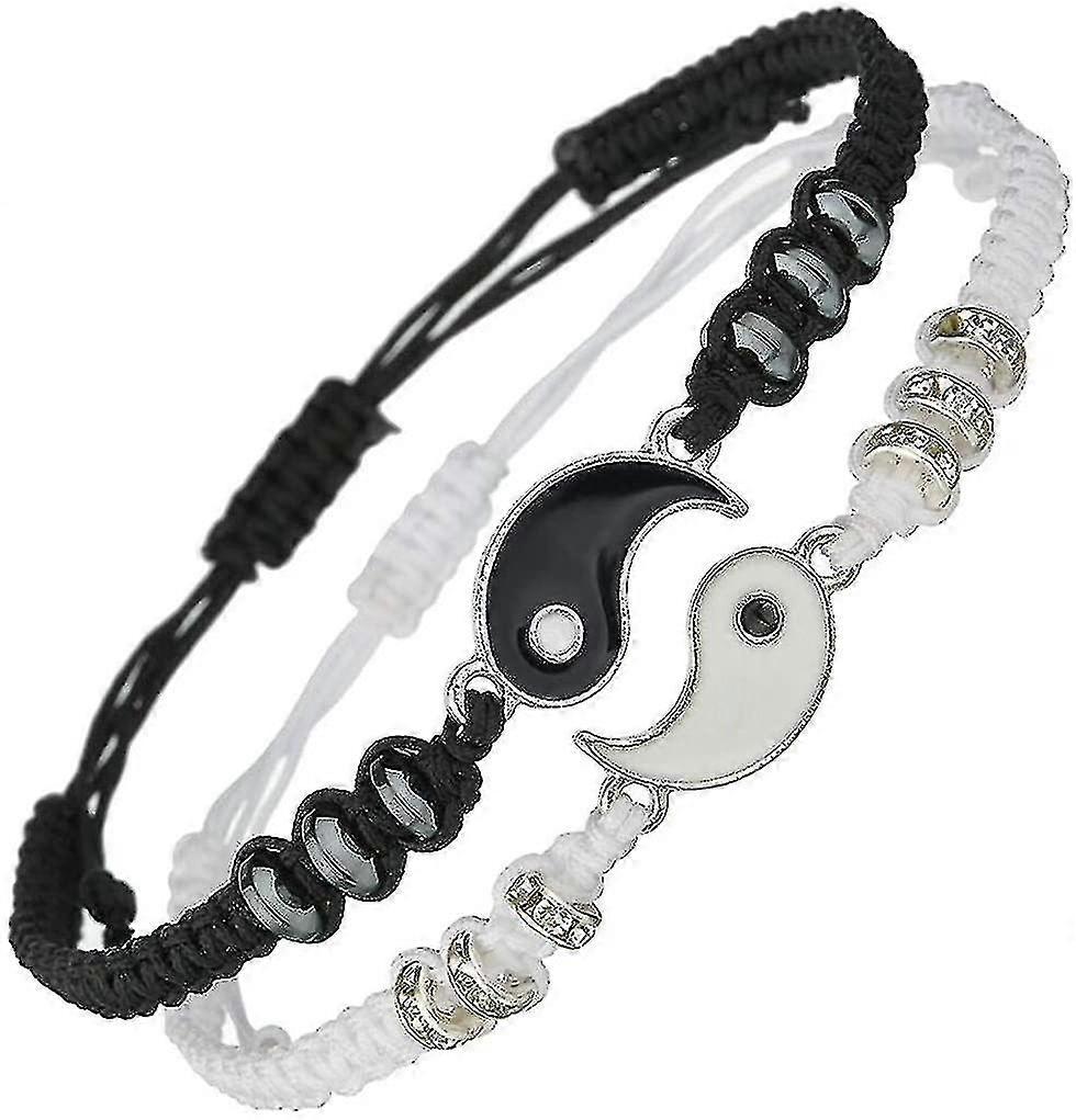 Best Friend Bracelets for 2 Matching Yin Yang Adjustable String Bracelet