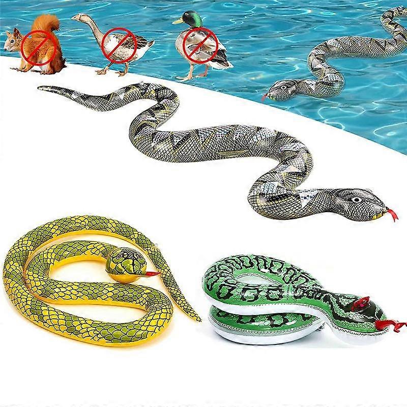 6PCS PVC Inflatable Pool Snake for False Inflatable Snakes for Garden Props to Scare Birds Squirrels