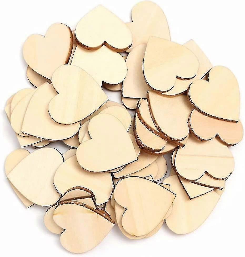 100 Pc (5 Cm) - Ρουστίκ ξύλινες καρδιές για έργα χειροτεχνίας - Για διακοσμήσεις γάμου