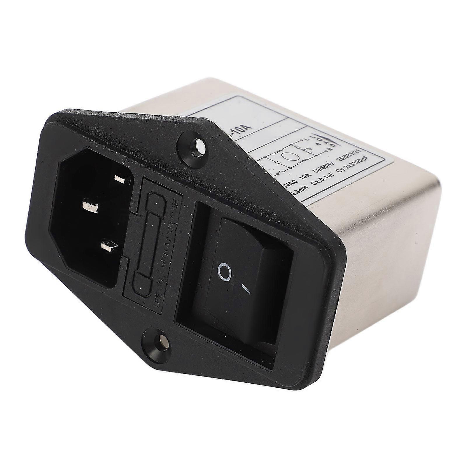 Rocker Switch Power Socket AC 115V 250V IEC Inlet Module Plug with Fuse for Equipment