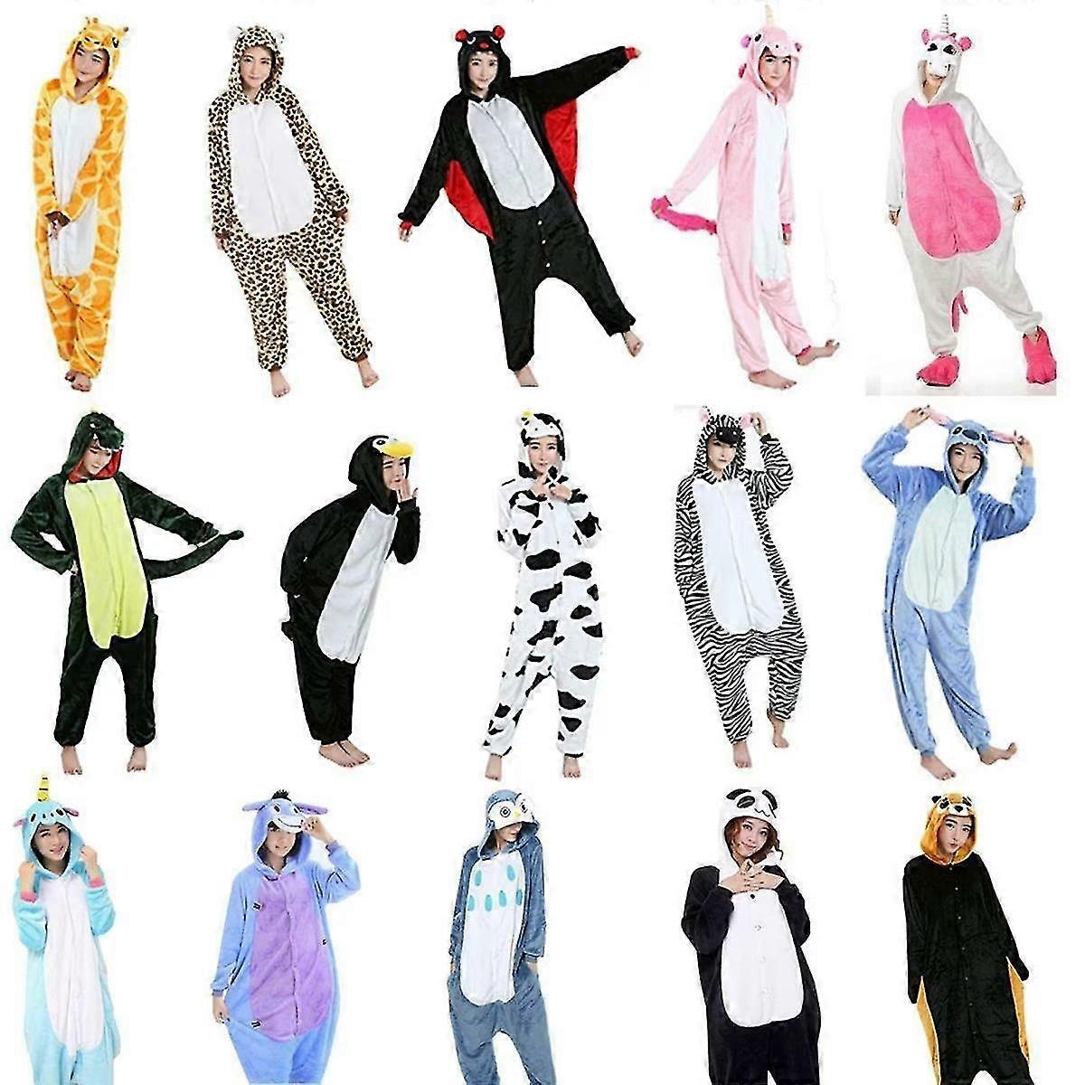 ユニセックス大人用着ぐるみ動物キャラクターコスチュームボディスーツパジャマファンシー1onesie1