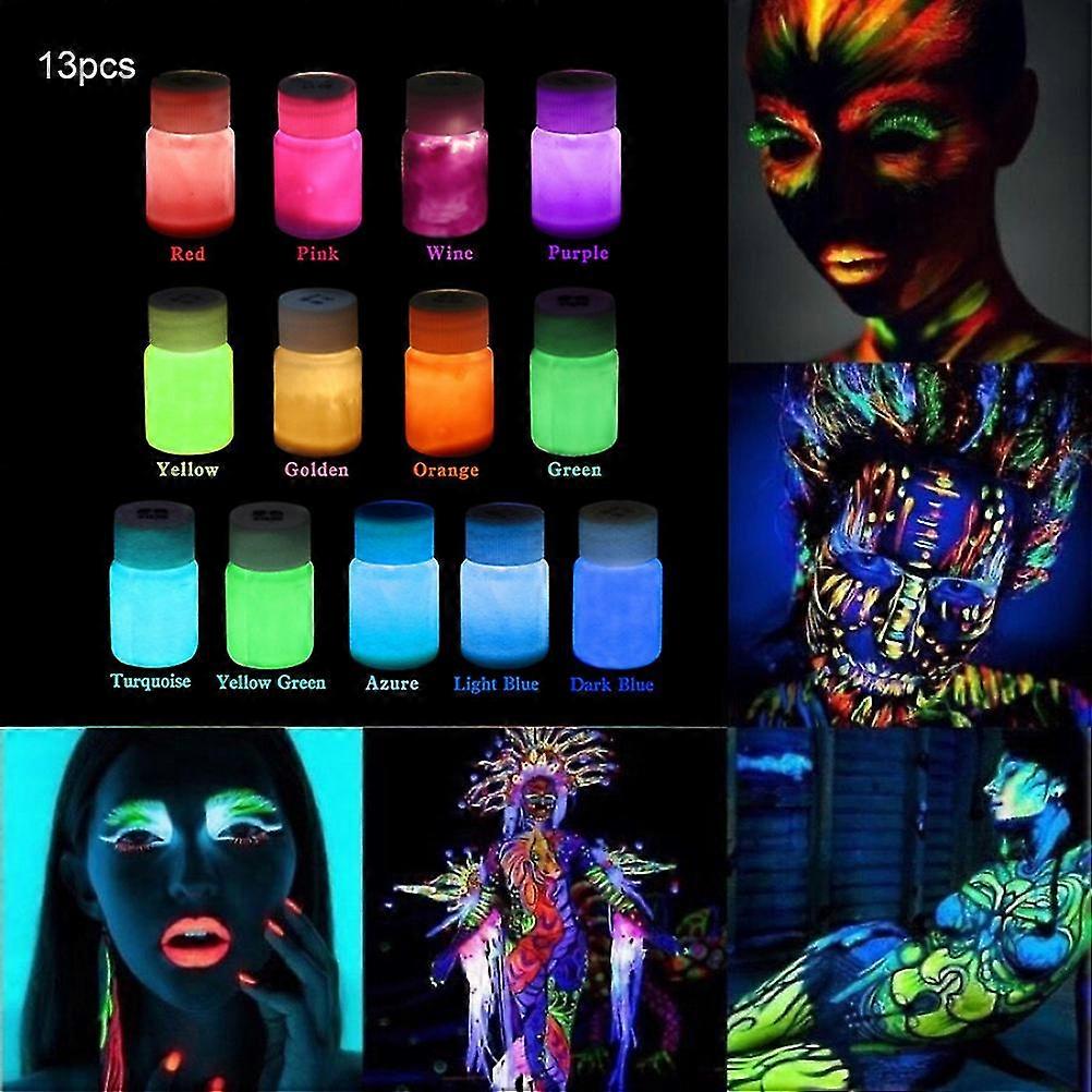 Self Luminous Phosphorescent Paint Set for Wall and Body Painting