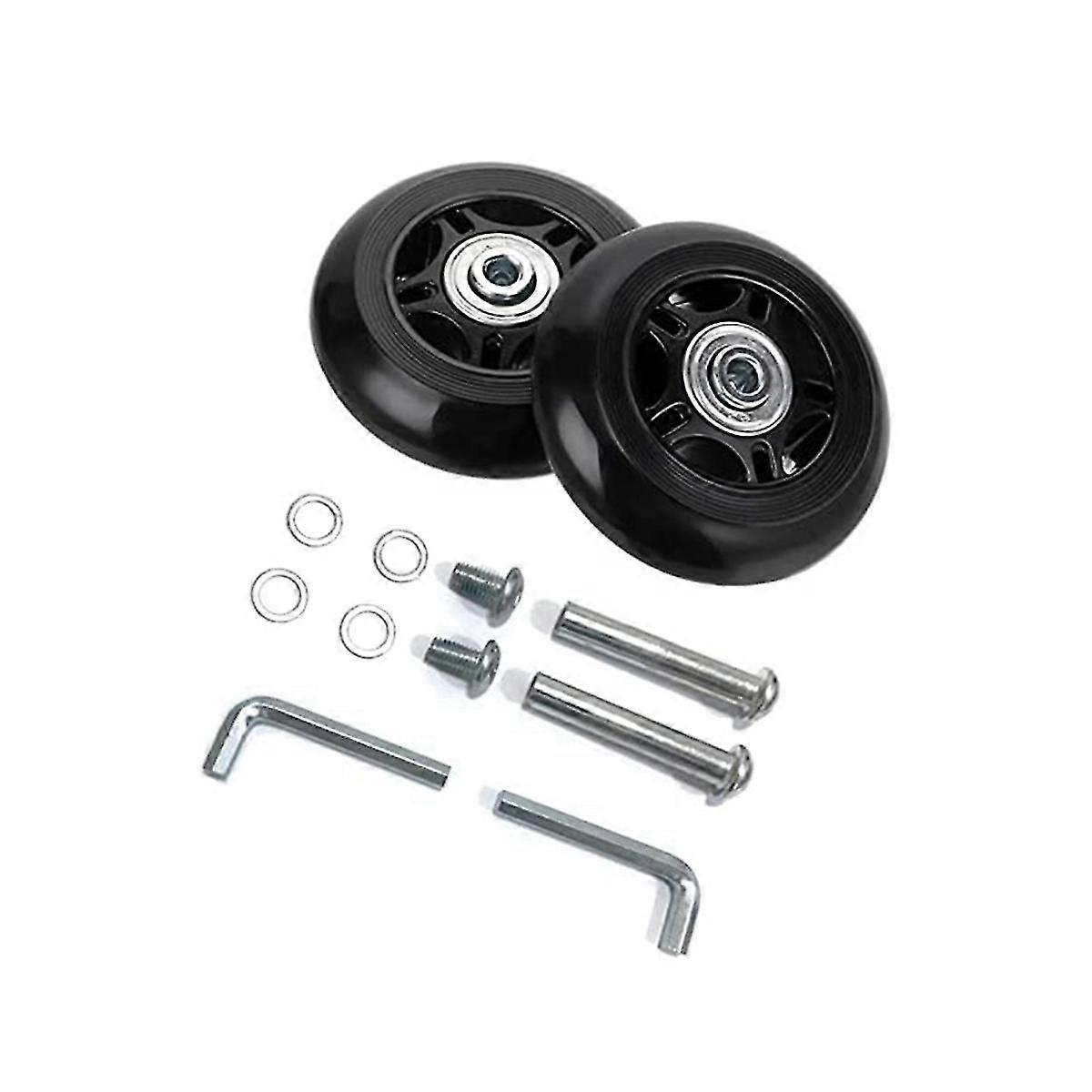 ブラックラゲッジ交換2ホイールセット75mm x 24mm x 8mm2.95インチx 0.94インチx0.31インチベアリング付きホイールAbec 608zz