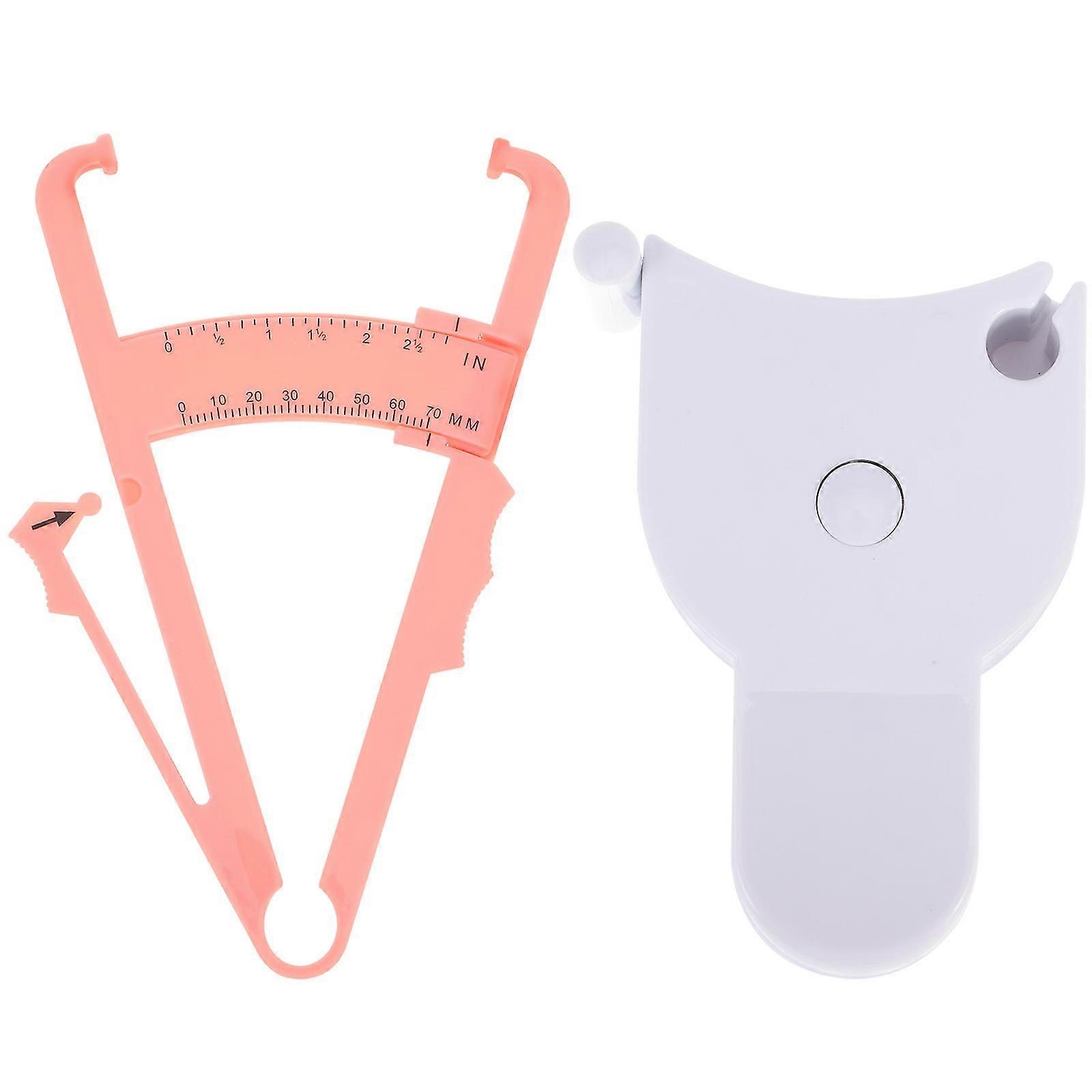 1 Set of Body Fat Caliper and Body Measuring Tape Body Fat Tape Skinfold Caliper Measuring Tool-FCY