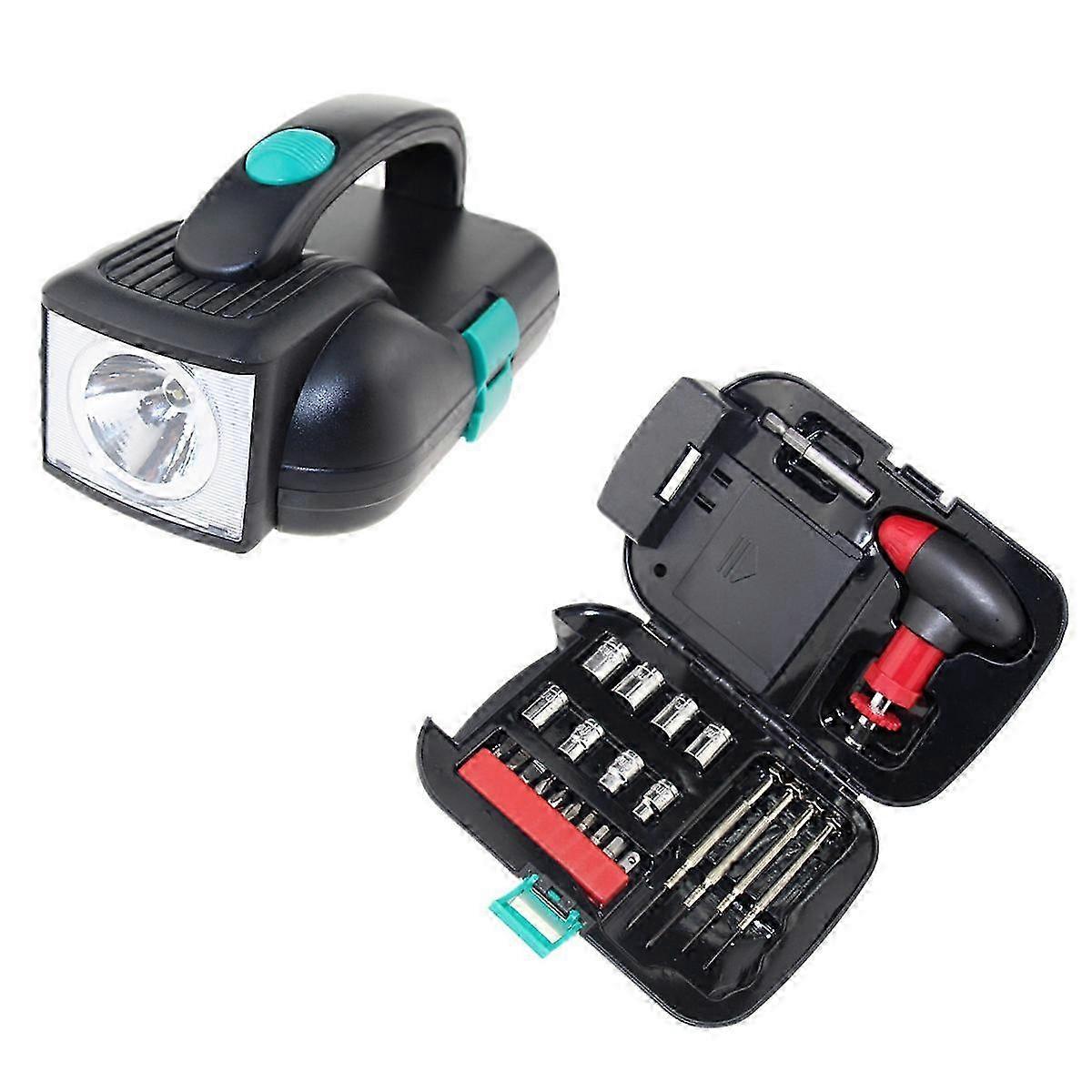 Torch Tool Set With Light Tool Box Tool Light 24 Pieces Hardware Tool Torch Set