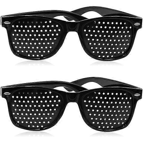 2Pack Pinhole Glasses for Improved Vision, Black Unisex
