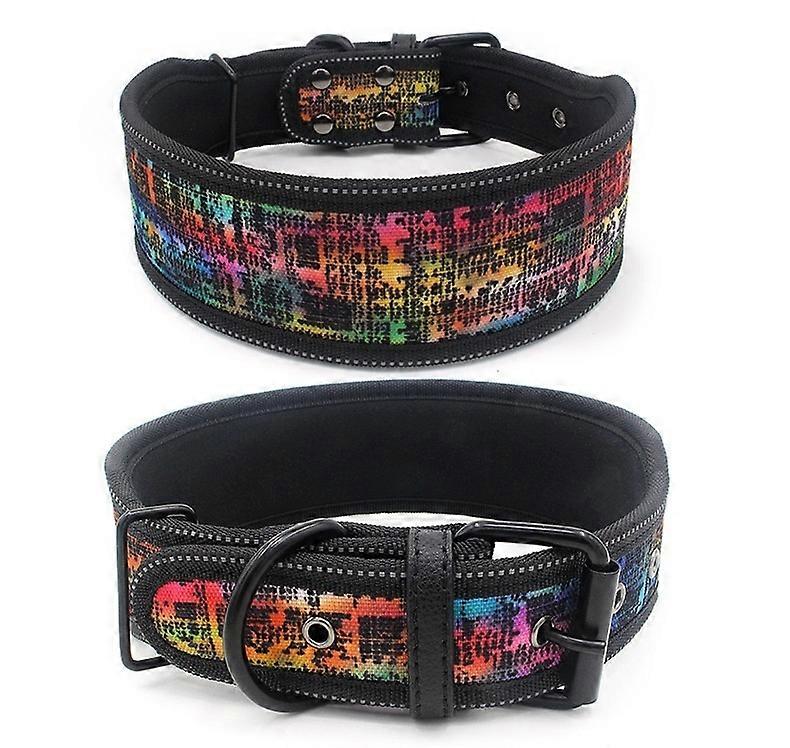 Reflective Nylon Dog Collar Adjustable Pet Collars For Medium Large Dogs Pitbull German Shepherd