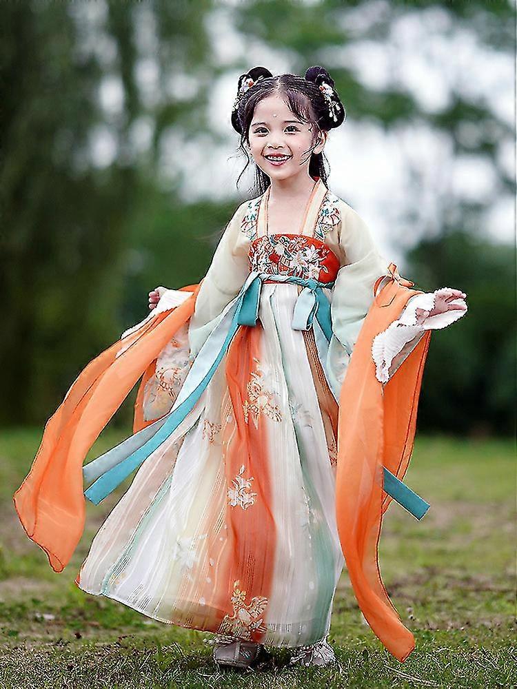 Chinese Style Ancient Costume Fairy Gas Little Girl Hanfu Tang Suit Long Sleeve