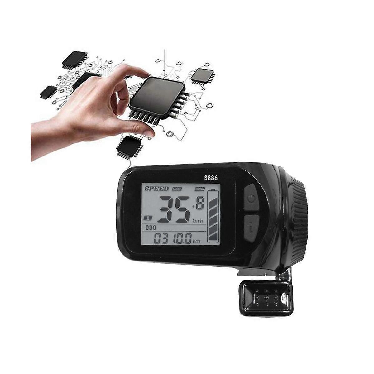Painel De Display Lcd Ebike 24v/36v/48v S886 Ebike Thumb Thr | Parcelamento sem juros