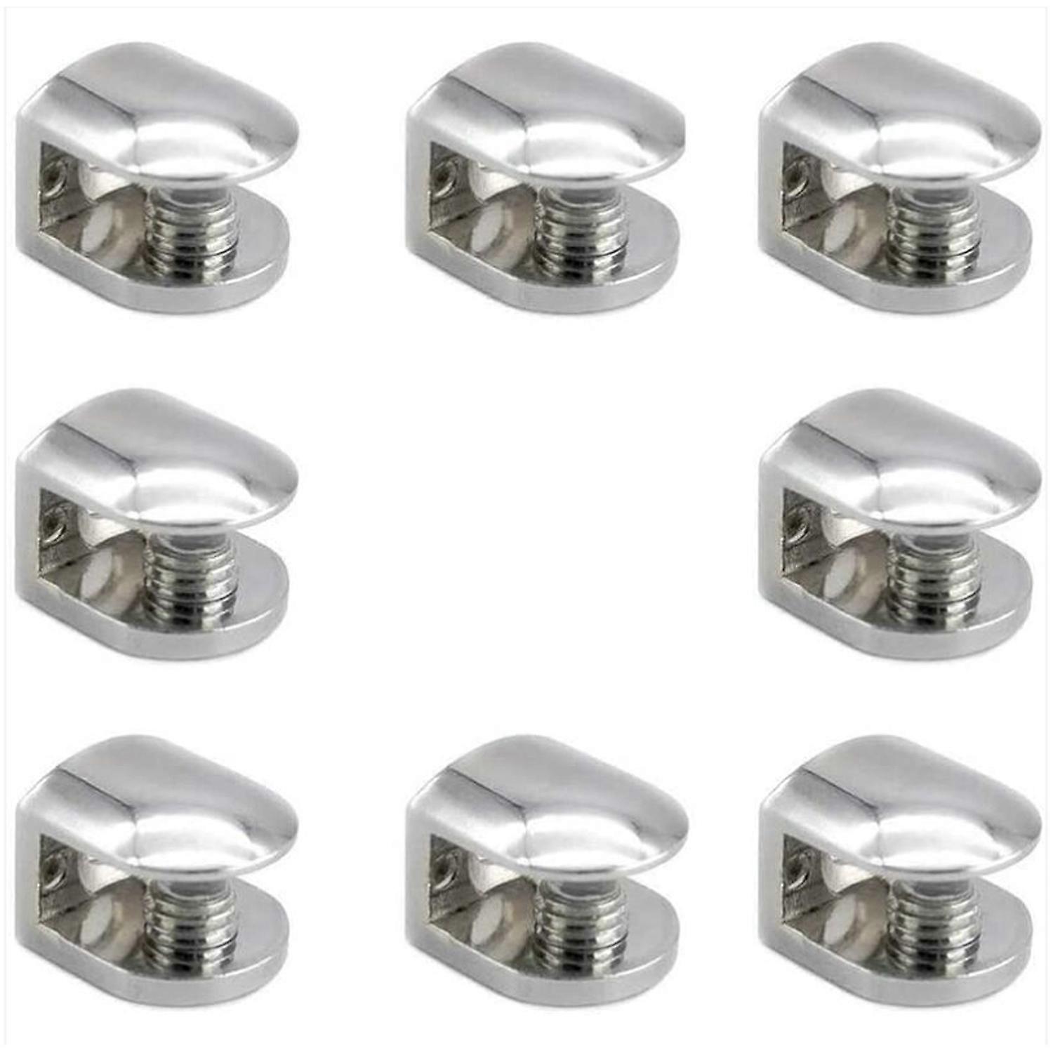 8 Pcs Glass Clamp Bracket Zinc Alloy Adjustable Fixings Holder for 8-10mm Thick Glass Shelves