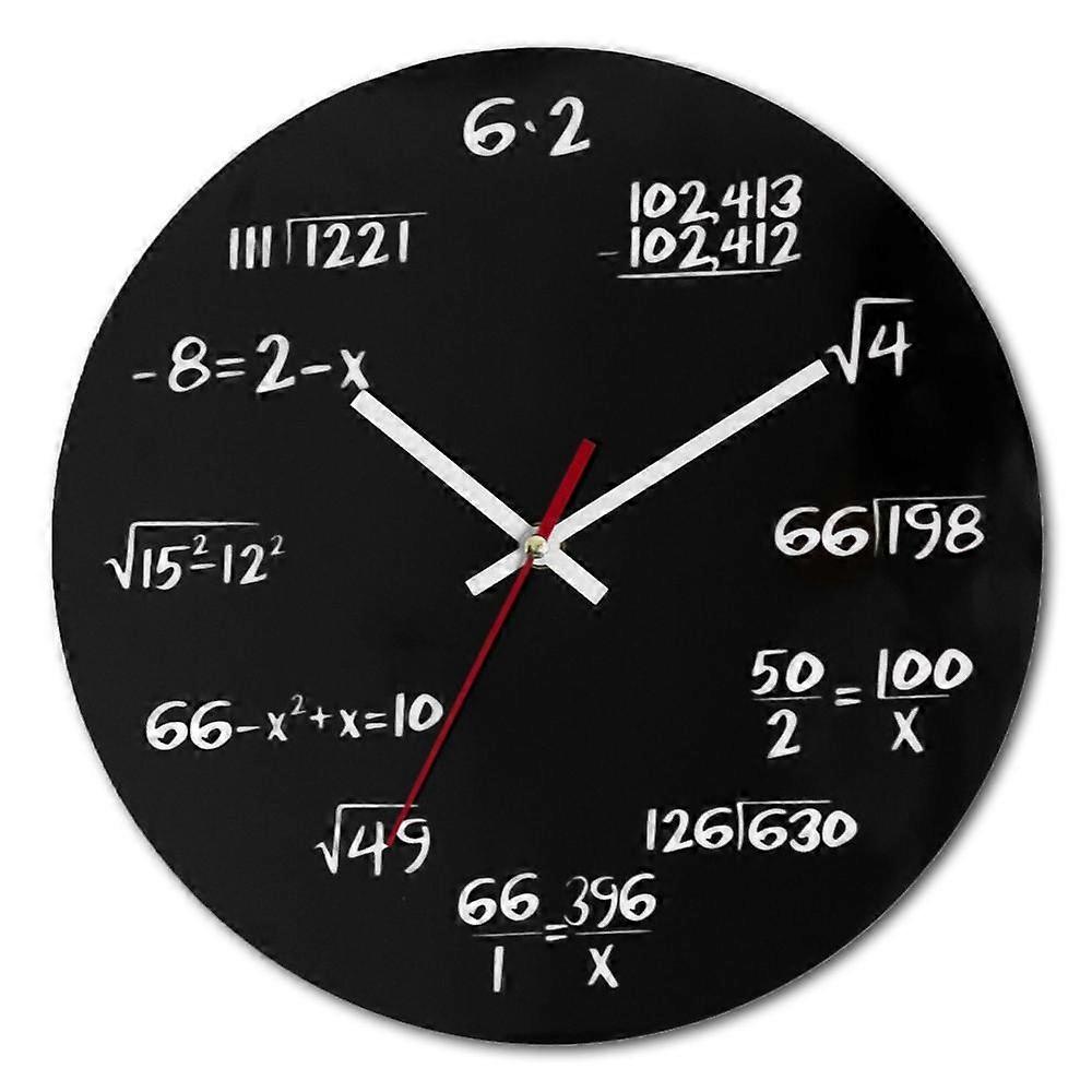 12 Inch Math Clock Wall Clock Non-Ticking Cute Funny Clock