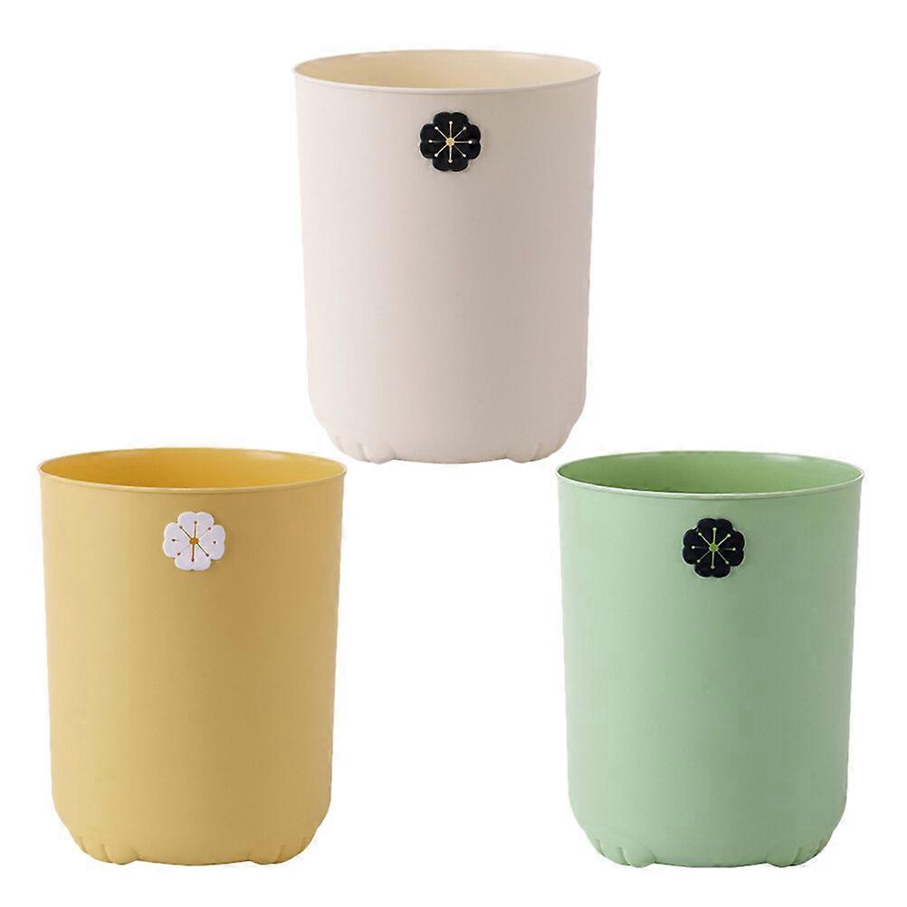 3pcs Desk Trash Can Mini Trash Can Practical Garbage Can Stationery Holder Pen Holder