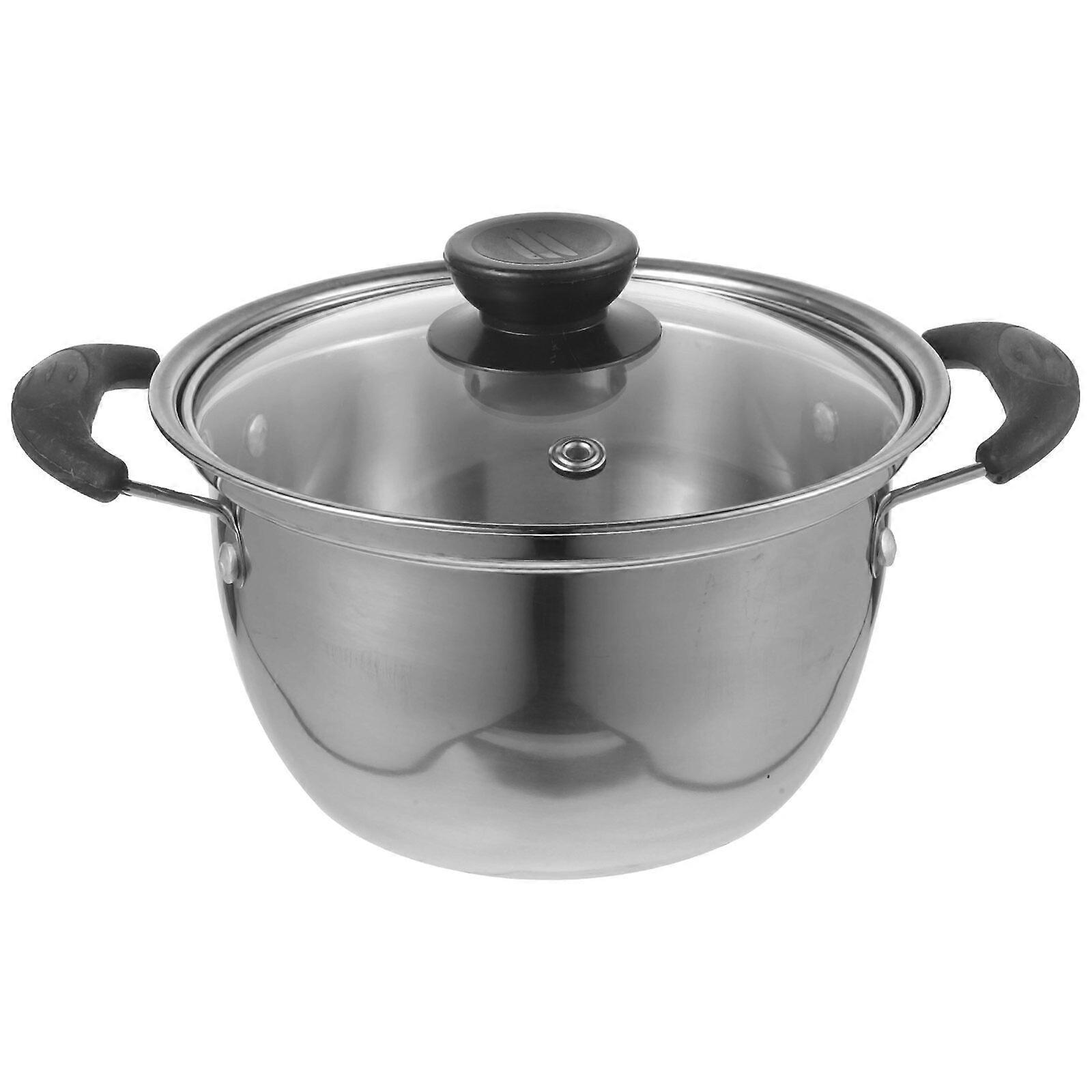 Stainless Steel Pot With Dual Handle Deep Stainless Steel Saucepan Polished Metal Saucepan