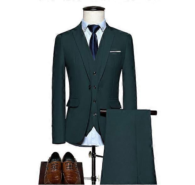 Men's 3 Piece Elegant Solid One Button Slim Fit Single Breasted Party Blazer Vest Pants Set