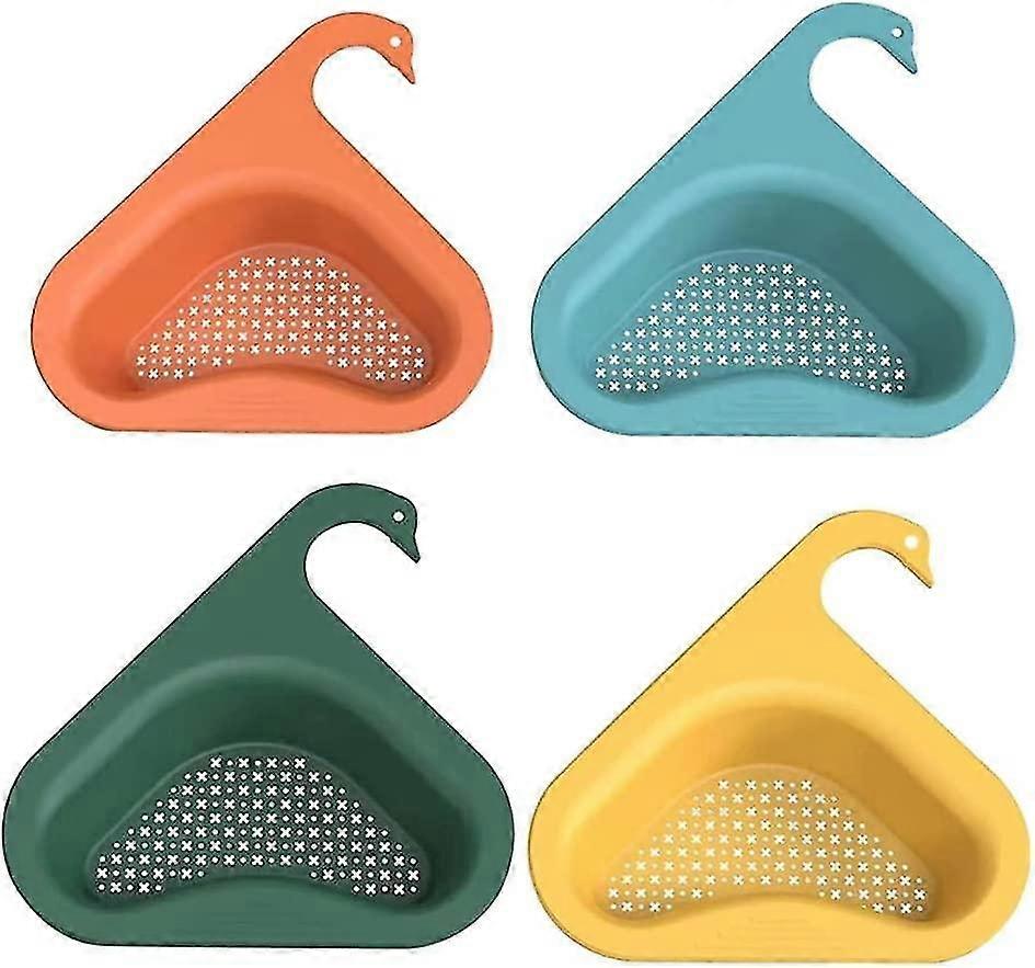 Abflusskorb für die Küchenspüle, 4er-Pack Schwanen-Spülbeckensiebkorb, Küchenreste-Spülbeckensieb, Multipu HSA0