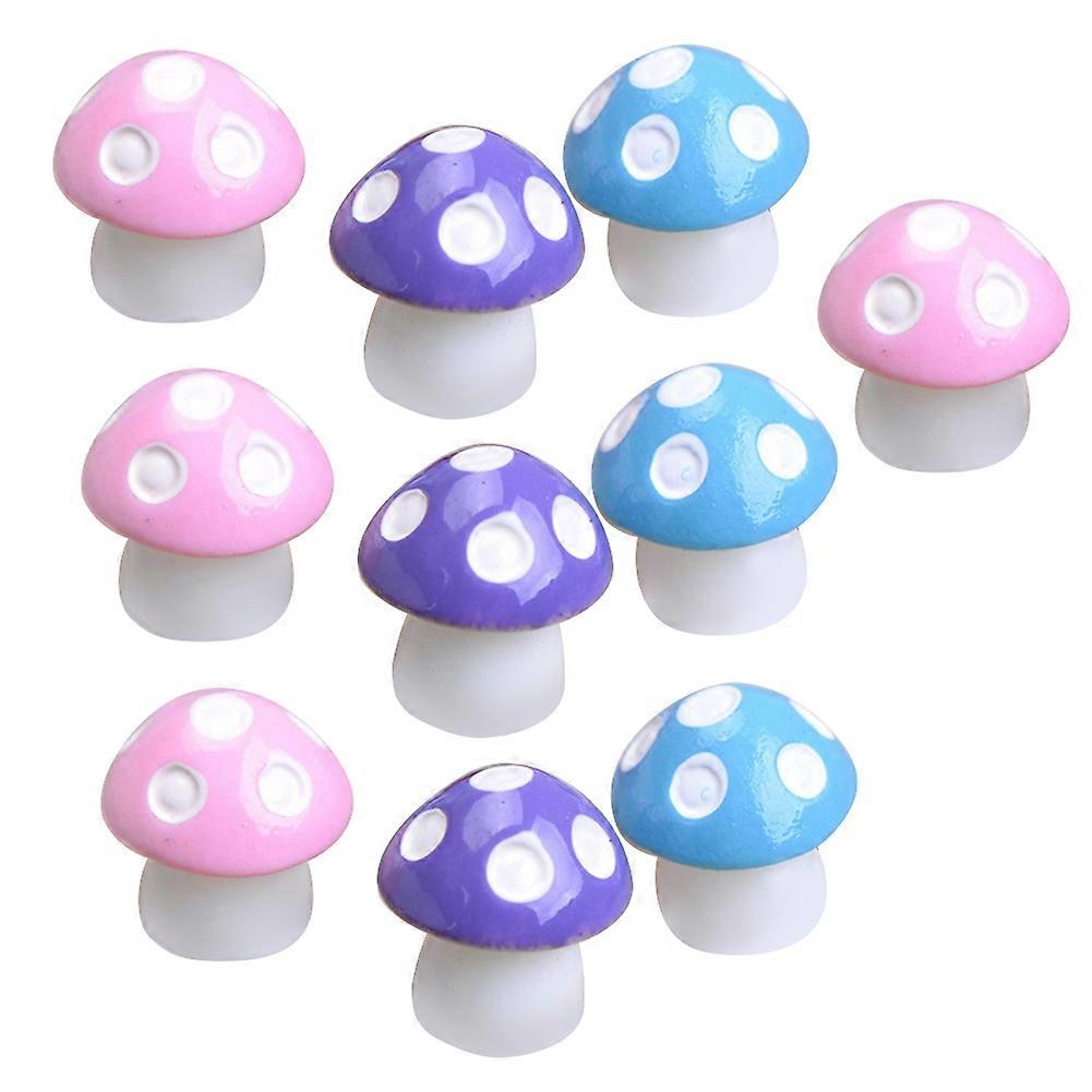 10Pcs/Set Miniature Mushroom Shape Vivid Appearance High Saturation Micro Landscape Funny Plant Statue for Table JIKAIX