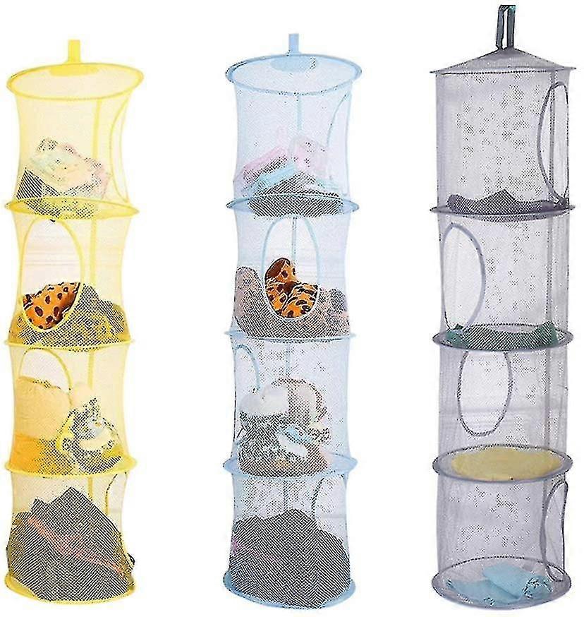 Kinder Storage Net 3 Pcs Hanging Trocknen Netz Faltbare Mesh Korb Lagerung für Plüsch