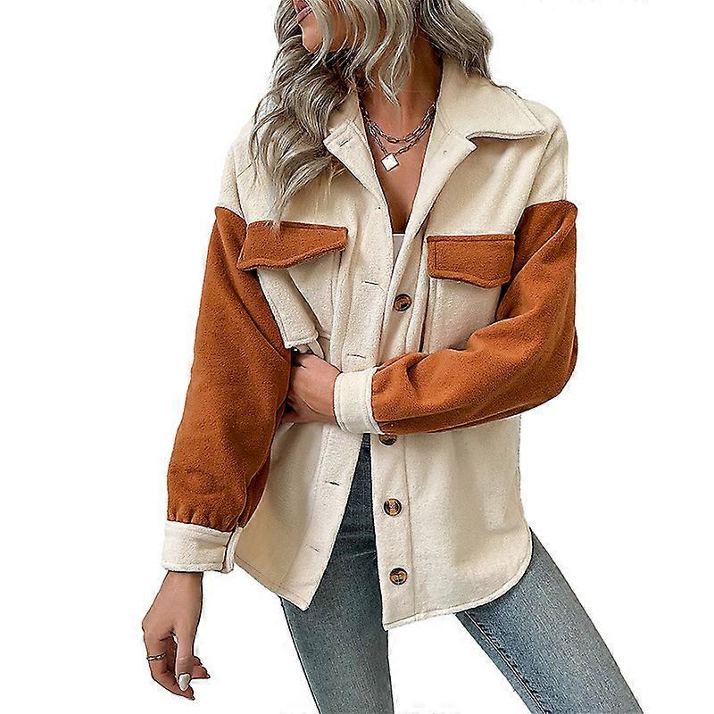 Aktionsverkauf Colorblock Jacke Jeansjacke Damen langärmeliges Polarfleece