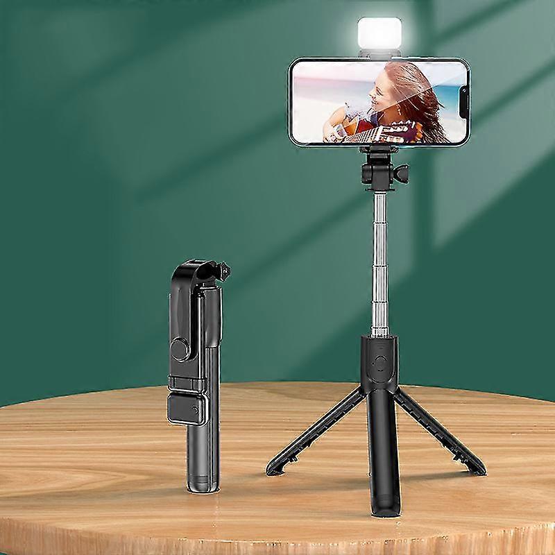 Selfie Stick Tripod Extendable Phone Stand With Detachable Fill Light