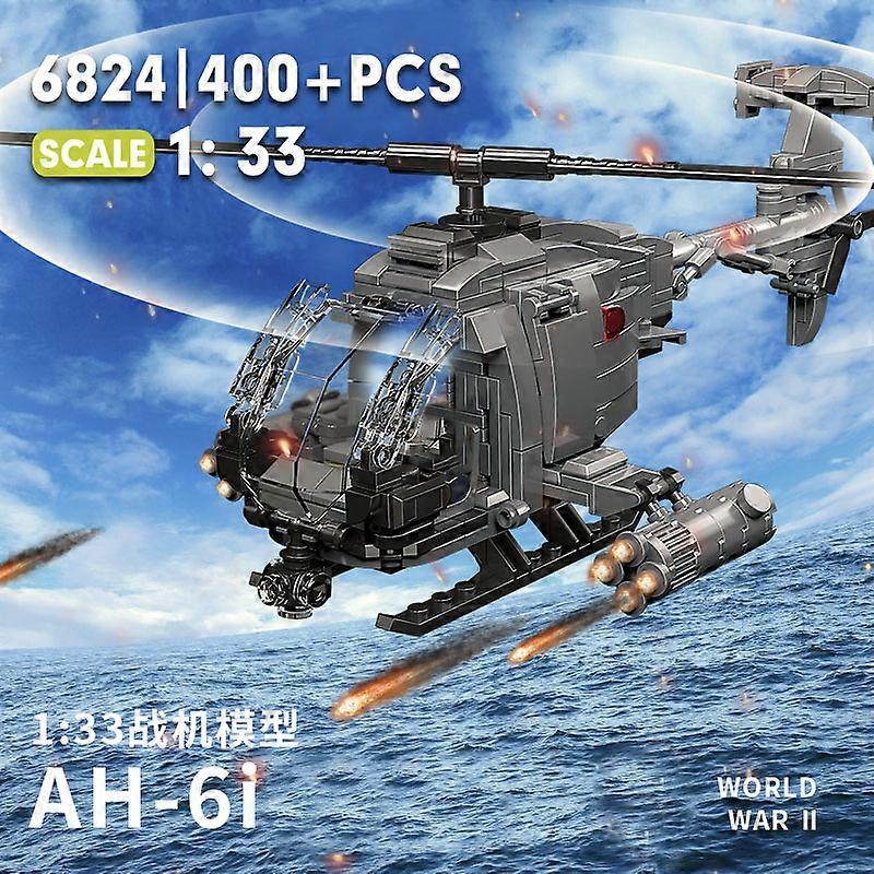 World War II WW2 AH-6i Light Mini Reconnaissance Aircraft Collection Building Blocks Bricks Toys Gifts