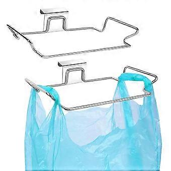 2 Pcs Grand support de sac poubelle en acier inoxydable pour armoires de cuisine portes et placards, porte-sac sous évier, porte-sac à ordures, poubelle boîte à déchets