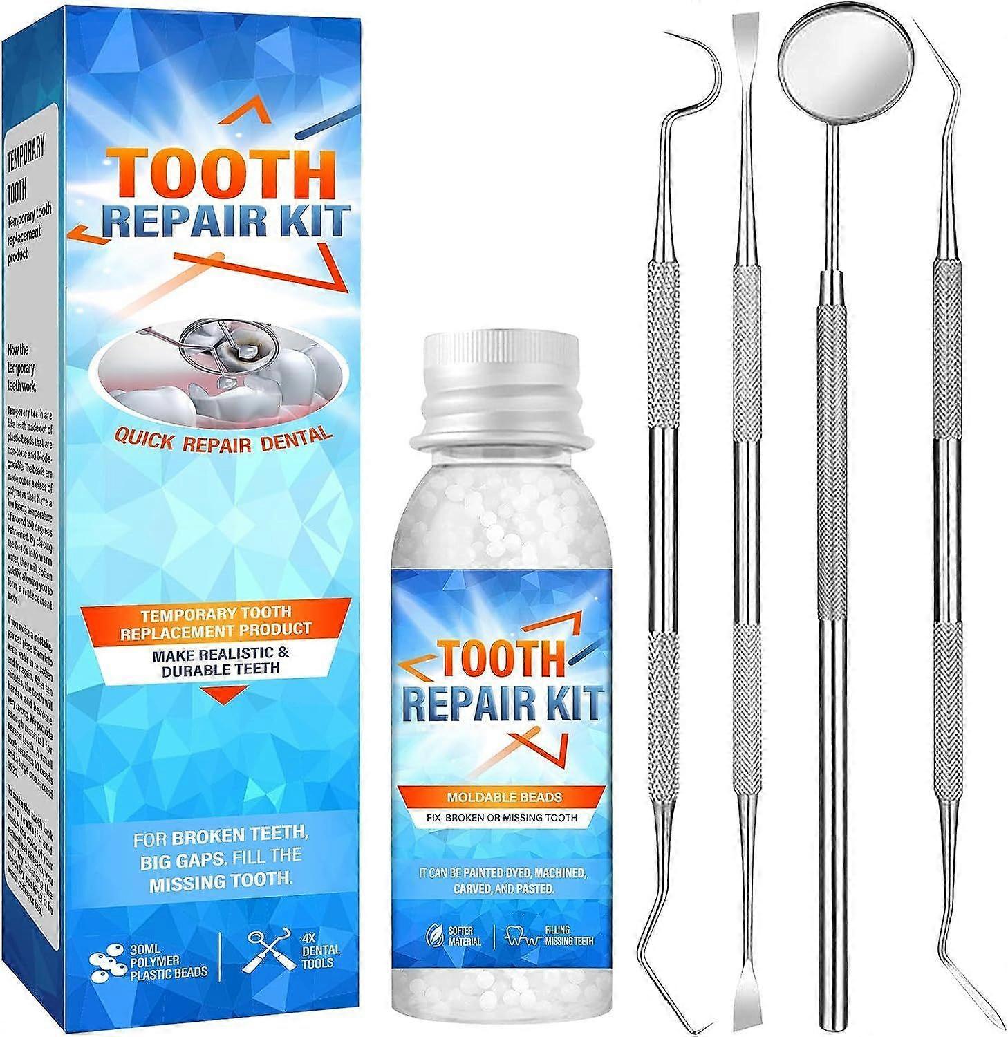 Teeth Repair Kit, Temporary Teeth Replacement Kit for Temporary Restoration of Missing and Broken Teeth