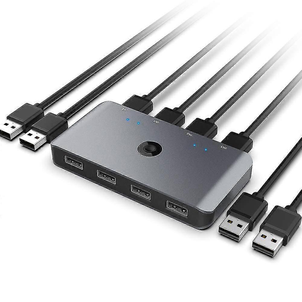 Usb Computer Switch Selector For 4 Computers Sharing 4 Usb Devices Usb 2.0 Peripheral Kvm Switcher