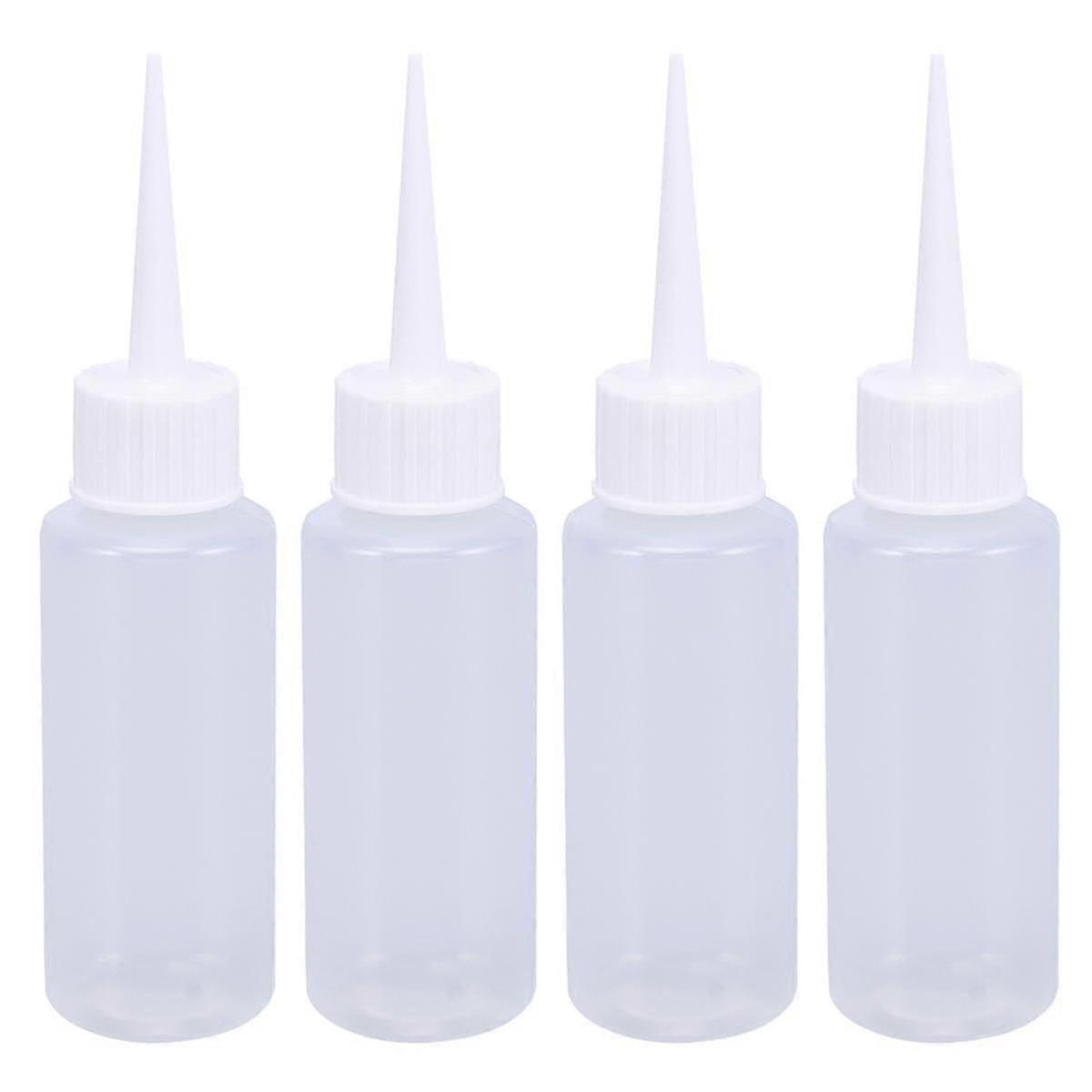 4pcs 50ml Plastic Squeeze Bottles Ideal Dispenser For Liquid Glue Construction(white)