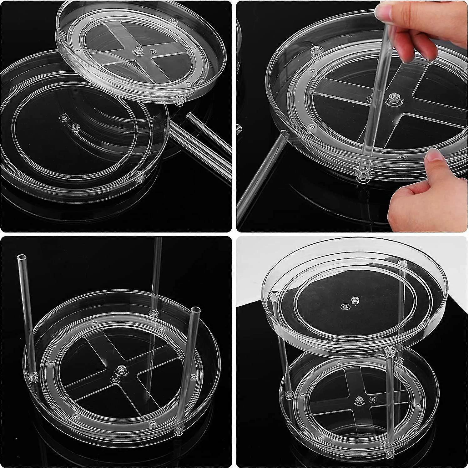 Turntable Organizer,2 Tier Lazy-Susan Cupboard Organiser,Turntable ...