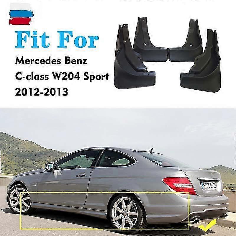 Excellent 2012-2013 Mudflaps FOR Mercedes BENZ C Class W204 Sport MUDGUARD SPLASH MUD FLAP FENDER MUDGUARDS CAR ACCESSORIES AUTO STYLINE
