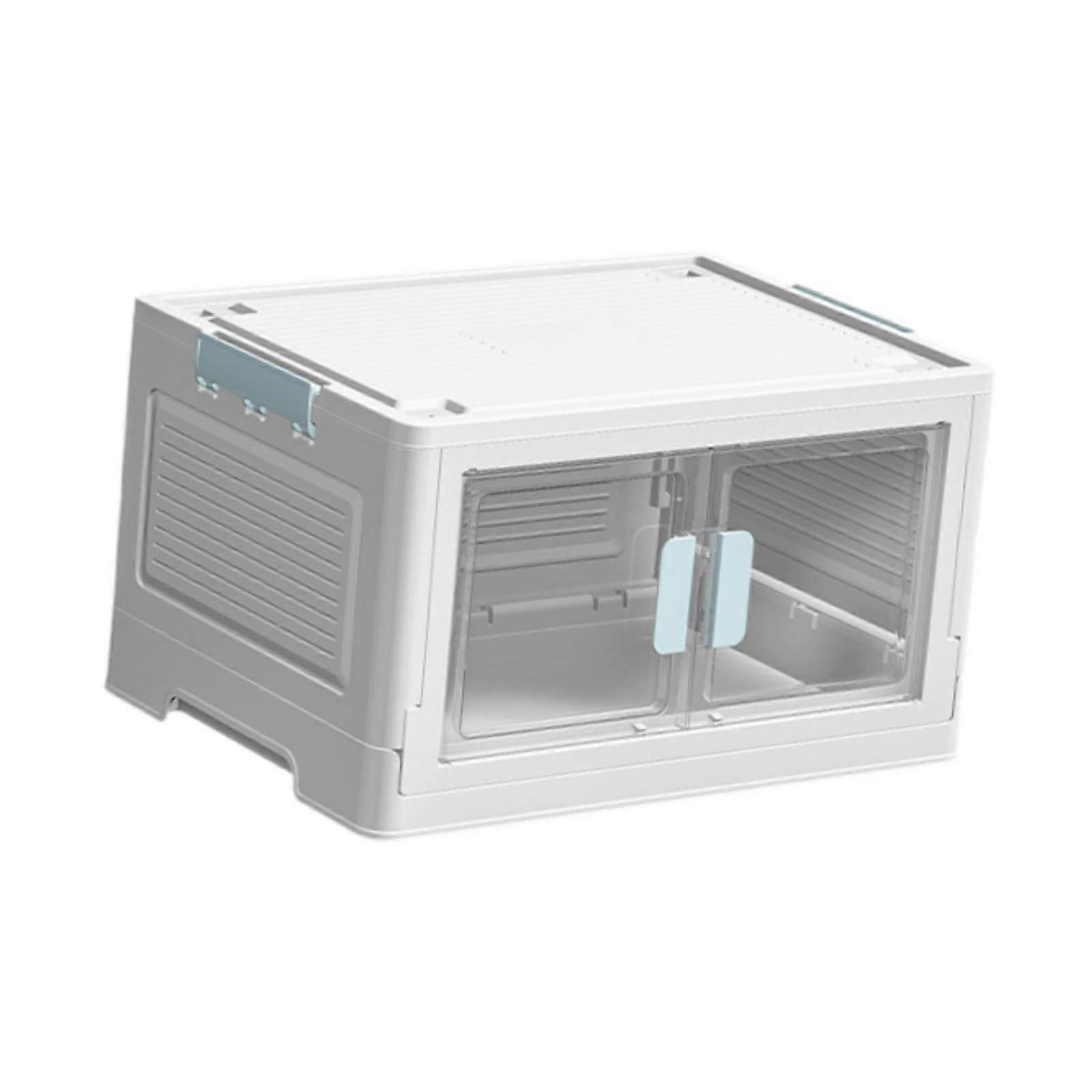 Storage Bin with Lid Toy Book Storage Cabinet for Under Bed Apartments Snack Blue