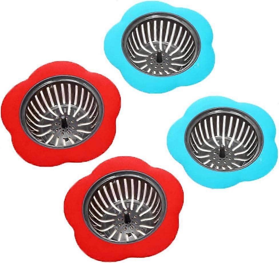 4-pack flower-shaped sink strainer for kitchen drain protection