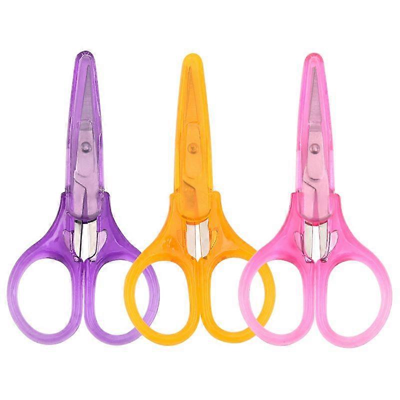 3Pcs Small Craft Scissors, 3" Tiny Travel Scissors Tsa Compliant with Cover, Sharp Scissors all Purpose, Straight Fine Tips Mini Sewing Scissors Set, 
