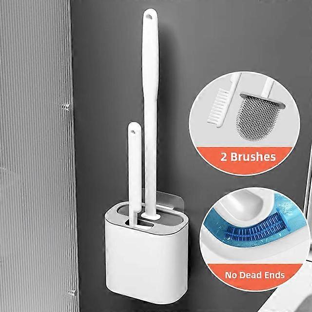 Wall Hanging TPR Silicone Head Toilet Brush With Holder Cleaning Tools For WC Accessories Cleaning Tools Bathroom Accessories
