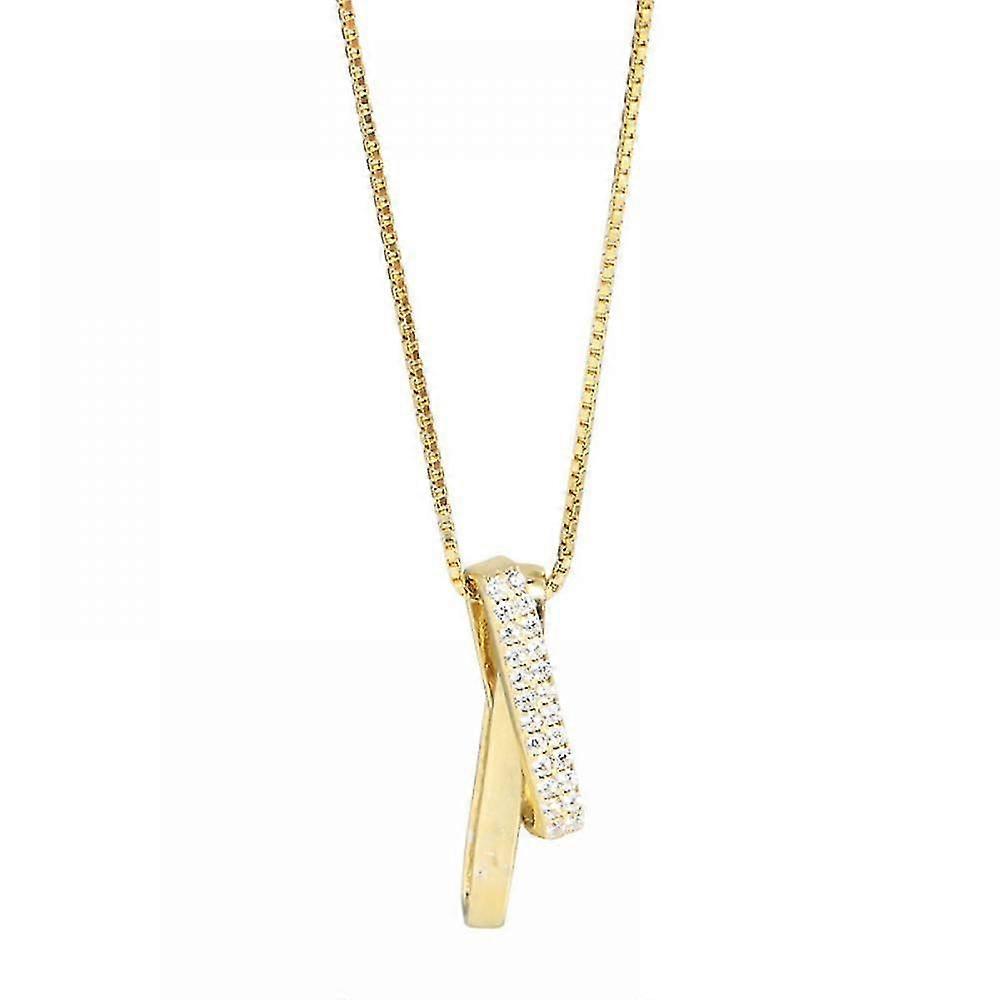 Gold color:Geometric interlocking minimalist clavicle chain_Gift Of G