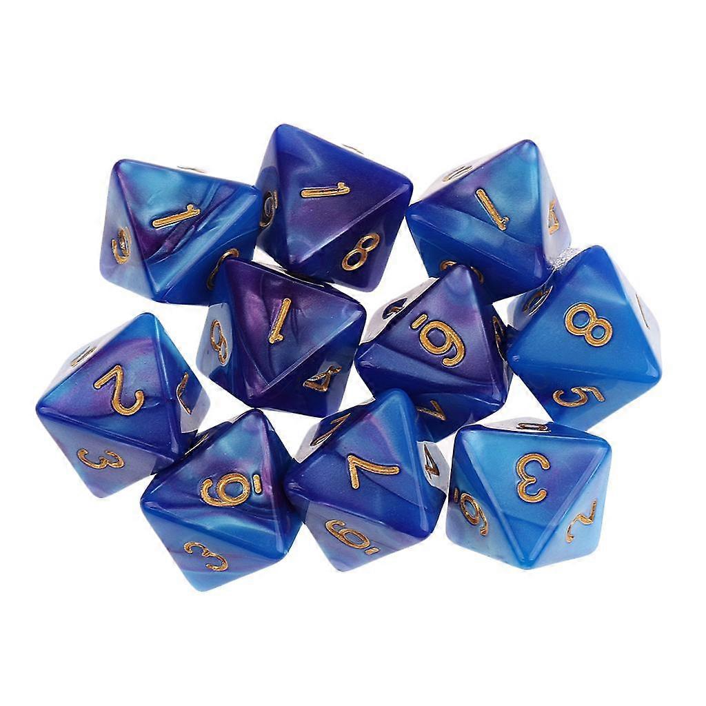 10X D8 Polyhedral Game Dice for Party Purple Coffee