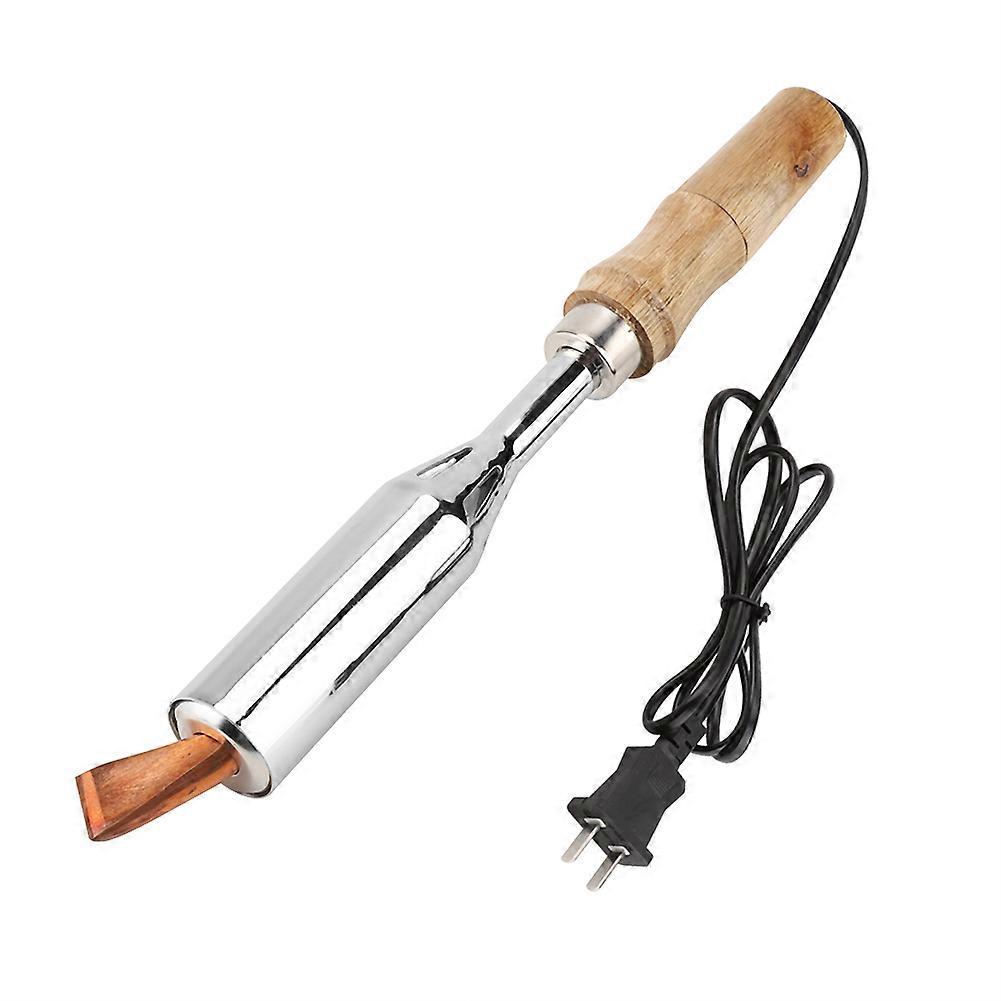 220V Electric Soldering Iron with Chisel Tip and Wood Handle Solder Station Repair Tool 300W