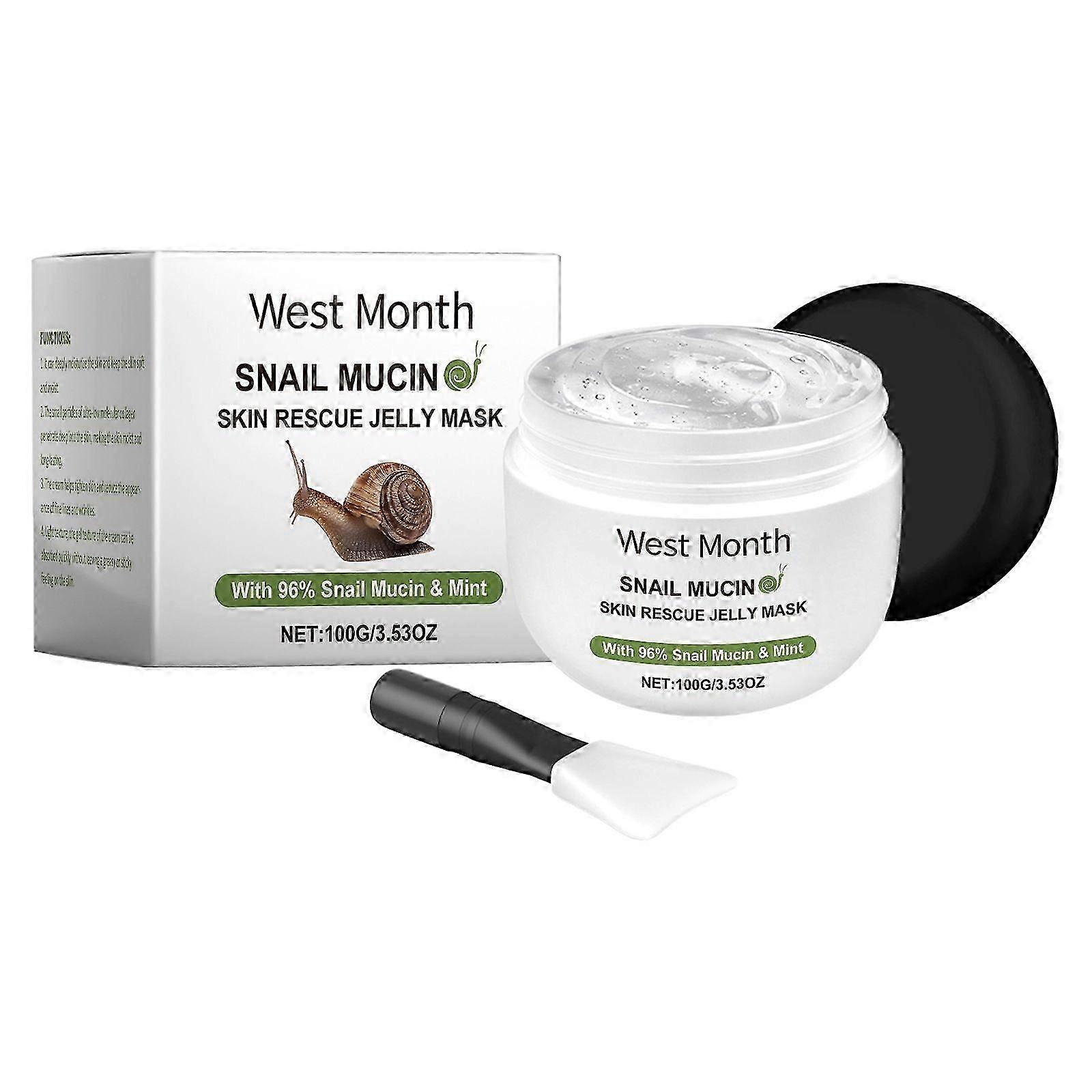 ExquisiteSnail Mucin Mask, Skin Rescue Jelly Face Mask, Snail Mask Hydrating Face Mask with Snail Mucin & Mint Extract, Improving Skin for Blemishes a