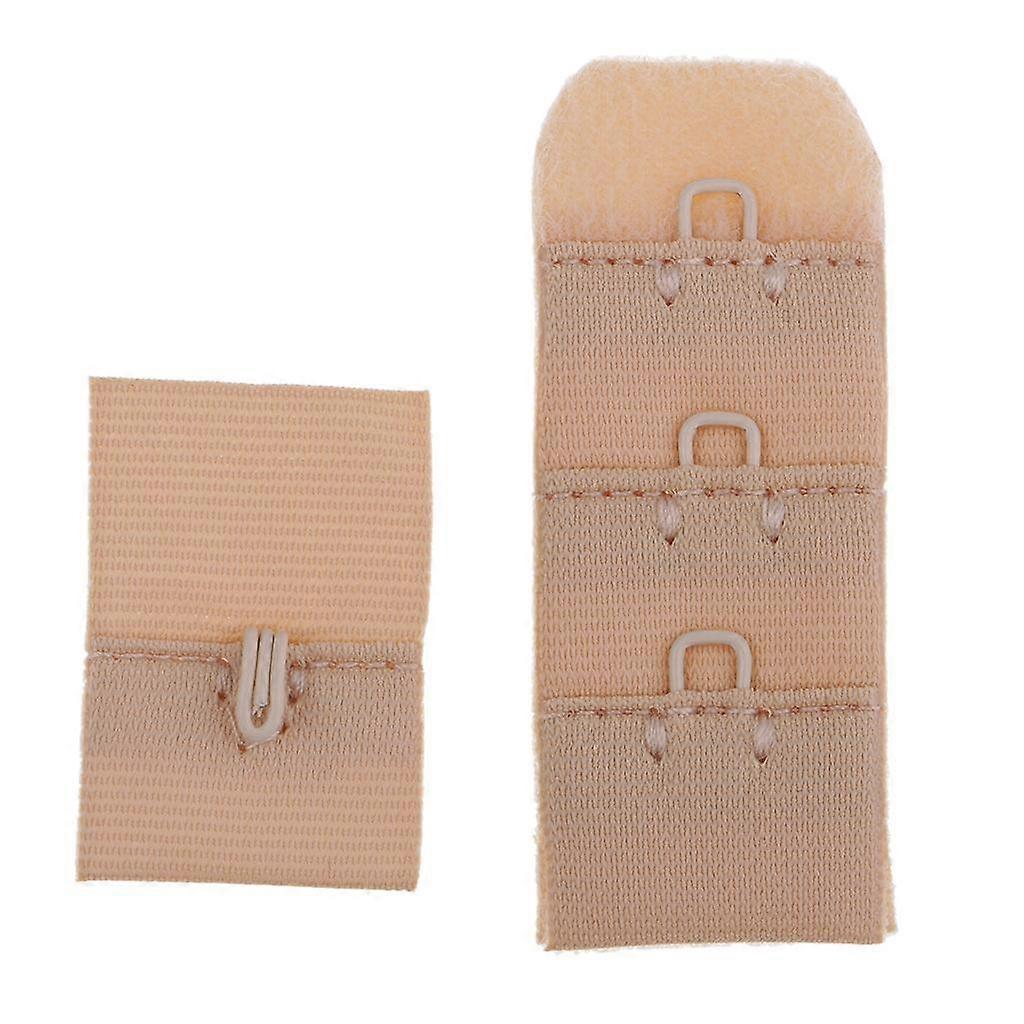 1 Set 1 Hook 3 Rows Bra Extenders Elastic Stretchy Bra Strap Extension Nude