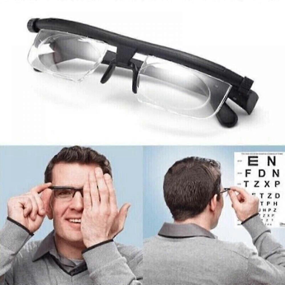 Dial Adjustable Glasses Variable Focus For Reading Distance Vision Eyeglasses -GSL