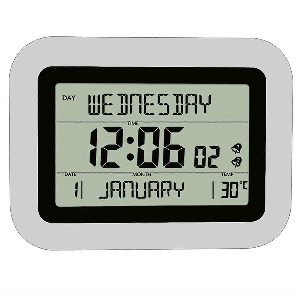 Electronic Led Alarm Clock LCD Digital Alarm Clock Large Screen Date Temperature Humidity Display Table Clock Digital B