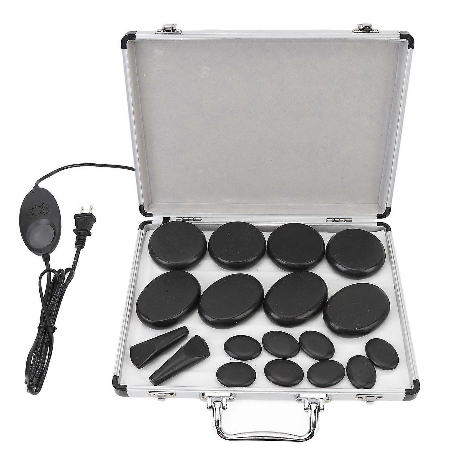 Electric Hot Stones Set with Aluminum Heater Temperature Adjustment 6 Timer Settings Professional 3
