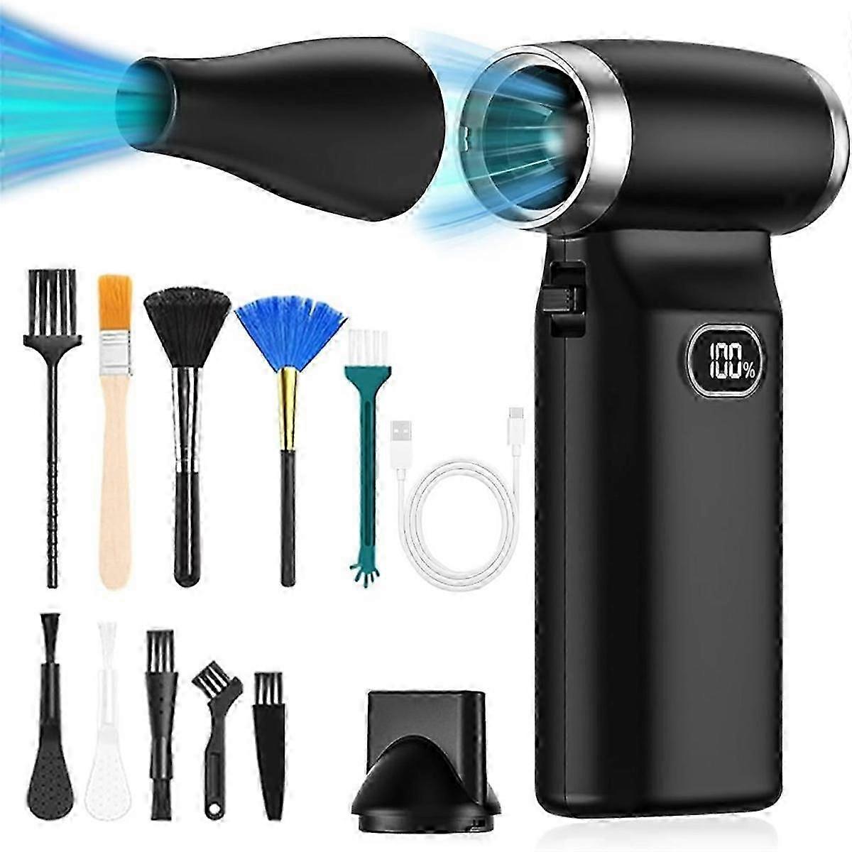 圧縮空気ダスター、110000RPM電動エアダスター、オフィス用キーボードクリーナー、充電式缶詰エアダスターA