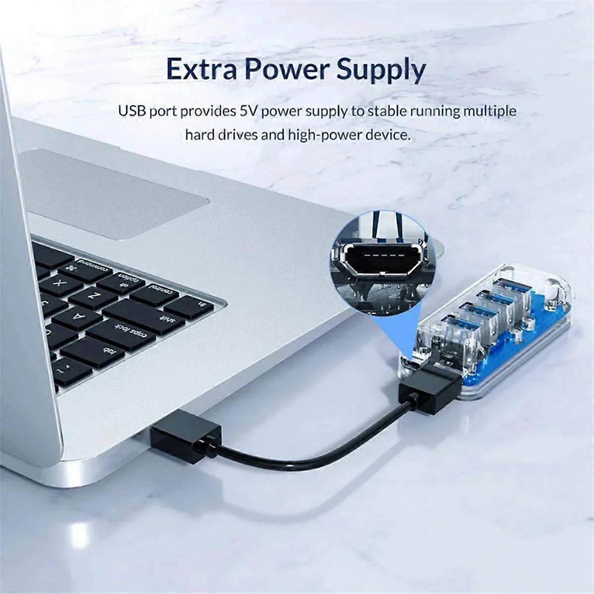4XUSB3.0 Splitter HUB Laptop Desktop Computer Hub,Rectangular Model