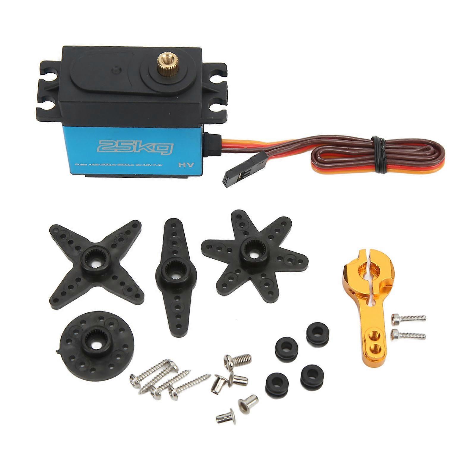 Digital Servo High Torsion Coreless Motor Metal Gear RC Car Servo for Robotic DIY RC Car 25KG/55.1lb