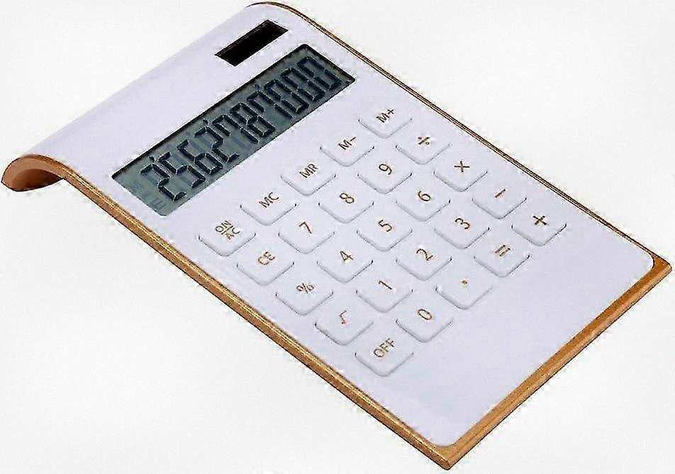 Slim Elegant Desktop Calculator for Office & Home, Dual Power, Compact Design (99 chars)