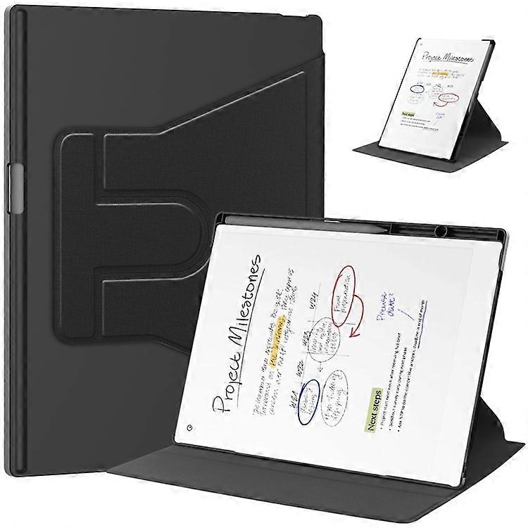Compatible For Remarkable Paper Pro Case Front Support 360 Degree Rotating Stand PC+PU Leather E-Reader Cover