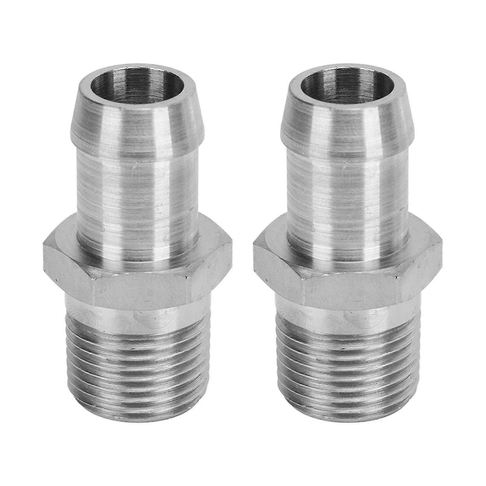 2 Pcs 1/2in NPT Male Thread to 5/8in Barb Connector Heater Intake Manifold Hose Adapter Fitting