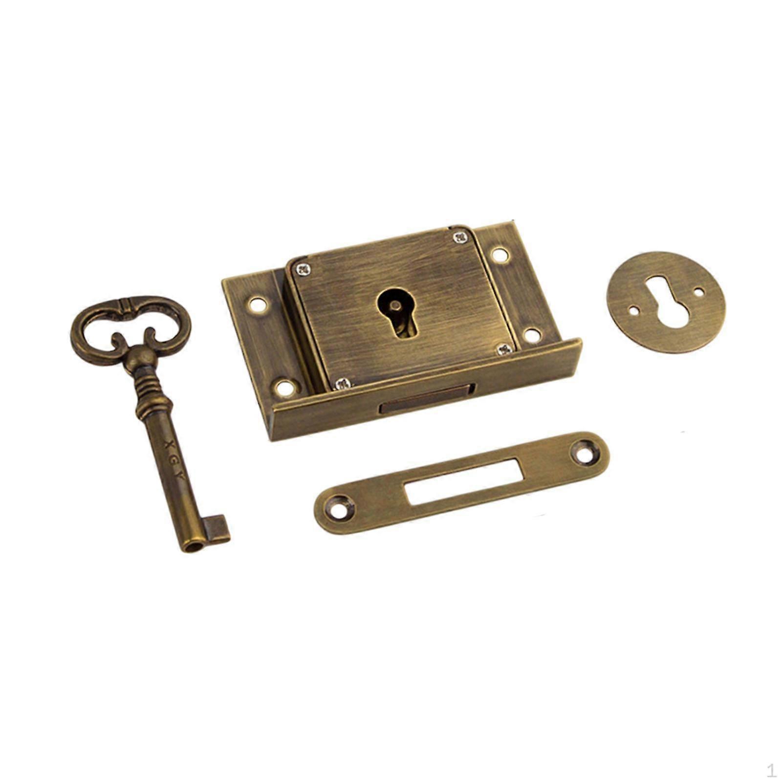 Brass Key Lock for Cabinets, Square Drawer Storage Solutions